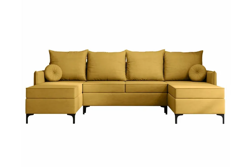 Knocklong 4-sits Hörnbäddsoffa, Gul