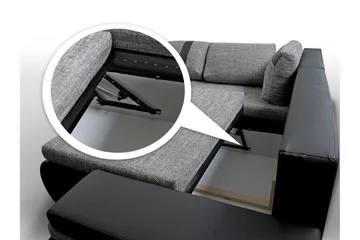 Lavona Divanbäddsoffa Mini Höger - Mörkgrå/Vit - Products - Möbler - Soffa - Bäddsoffa - Bäddsoffa längsbäddad