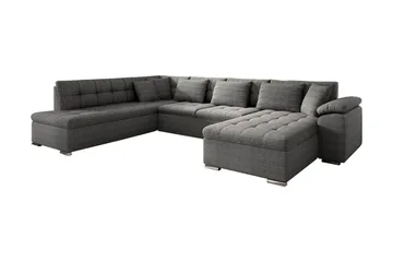 Niko U-Bäddsoffa 350x205x76 cm Divan Höger - Mörkgrå - Products - Möbler - Soffa - Bäddsoffa - Bäddsoffa divan
