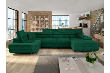 Reginia Bäddsoffa m. Divan och Schäslong 4-sits, Grön