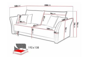 Staffin 3-sits Bäddsoffa Blue/Light blue - Products - Möbler - Soffa - Bäddsoffa - 3 sits bäddsoffa