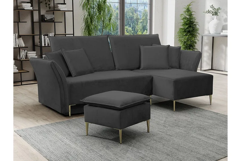 Staffin 3-sits Hörnbäddsoffa Dark grey - Products - Möbler - Soffa - Bäddsoffa - Hörnbäddsoffa
