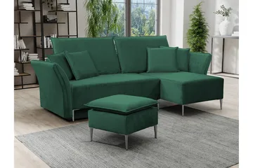 Staffin 3-sits Hörnbäddsoffa Green - Products - Möbler - Soffa - Bäddsoffa - Hörnbäddsoffa
