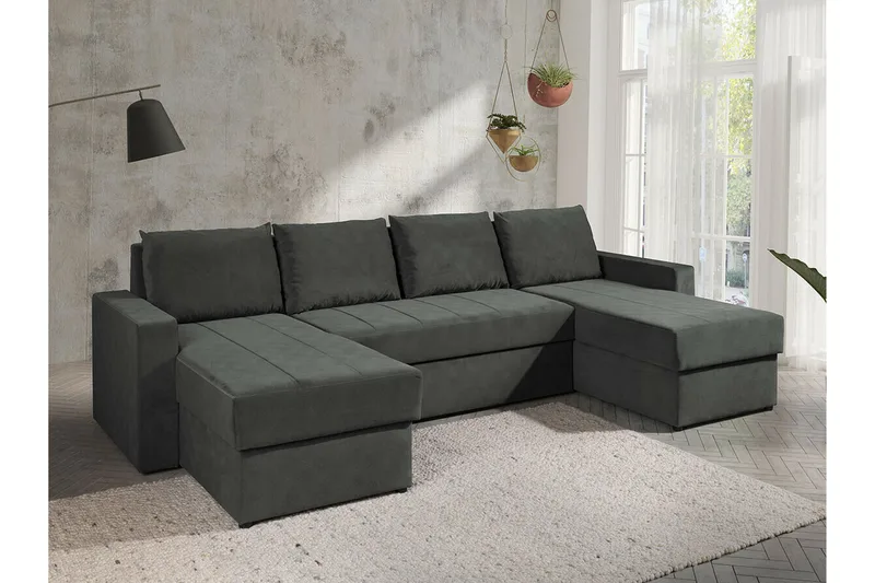 Staffin 4-sits Hörnbäddsoffa Dark grey - Products - Möbler - Soffa - Bäddsoffa - Hörnbäddsoffa