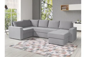 Staffin 4-sits Hörnbäddsoffa Ljusgrå - Products - Möbler - Soffa - Bäddsoffa - Hörnbäddsoffa