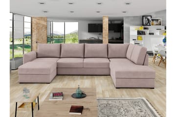 Taberk Bäddsoffa med Divan och Schäslong 4-sits - Rosa - Products - Möbler - Soffa - Bäddsoffa - Bäddsoffa divan