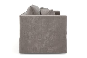 Travstad 3-sits Bäddsoffa med HVILA Bäddmadrass 140x200 cm Latex med Tvättbar klädsel - Grå/Vit - Products - Möbler - Soffa - Bäddsoffa - 3 sits bäddsoffa