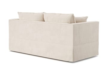 Travstad 3-sits Bäddsoffa med HVILA Bäddmadrass 140x200 cm Memoryskum med Tvättbar klädsel - Beige/Vit - Products - Möbler - Soffa - Bäddsoffa - 3 sits bäddsoffa