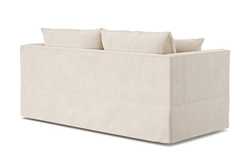 Travstad 3-sits Bäddsoffa med HVILA Bäddmadrass 140x200 cm Memoryskum med Tvättbar klädsel - Beige/Vit - Products - Möbler - Soffa - Bäddsoffa - 3 sits bäddsoffa