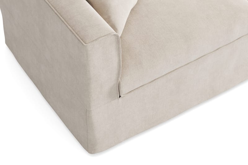 Travstad 3-sits Bäddsoffa med HVILA Bäddmadrass 140x200 cm Memoryskum med Tvättbar klädsel - Beige/Vit - Products - Möbler - Soffa - Bäddsoffa - 3 sits bäddsoffa