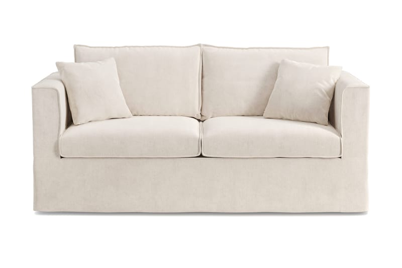 Travstad 3-sits Bäddsoffa med HVILA Bäddmadrass 140x200 cm Polyesterskum med Tvättbar klädsel, Beige/Vit