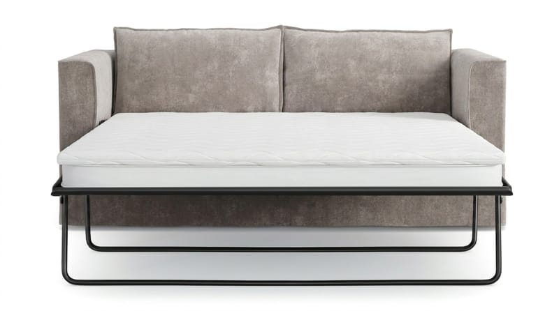 Travstad 3-sits Bäddsoffa med HVILA Bäddmadrass 140x200 cm Polyesterskum med Tvättbar klädsel - Grå/Vit - Products - Möbler - Soffa - Bäddsoffa - 3 sits bäddsoffa