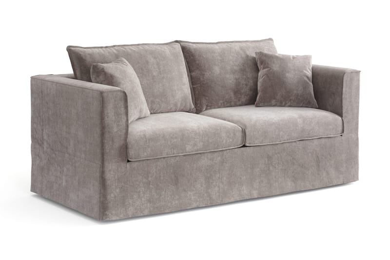 Travstad 3-sits Bäddsoffa med HVILA Bäddmadrass 140x200 cm Polyesterskum med Tvättbar klädsel - Grå/Vit - Products - Möbler - Soffa - Bäddsoffa - 3 sits bäddsoffa