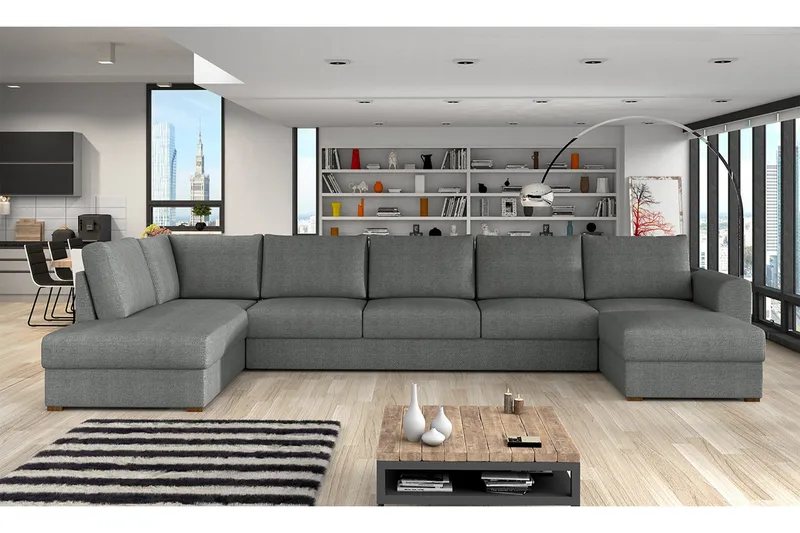 Wilma 6-sits Bäddsoffa - Grå - Products - Möbler - Soffa - Bäddsoffa - Bäddsoffa divan