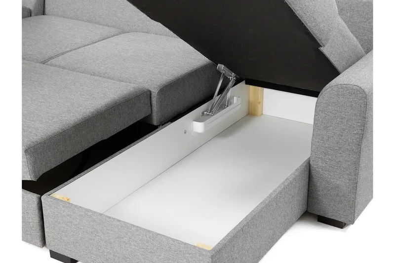 Wilma Stor 6-sits U-formad Bäddsoffa med Förvaring - Svart - Products - Möbler - Soffa - Bäddsoffa - Bäddsoffa divan