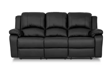 Norbo Skön Reclinersoffa 3 sits Konstläder - Fällbar soffa - Biosoffa - Svart - Products - Möbler - Soffa - Biosoffa & reclinersoffa - 3 sits biosoffa & reclinersoffa