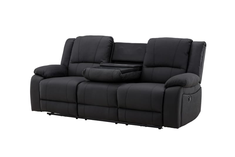 Reclinersoffa med hörn Comfort Living Singapore Reclinersoffa 3 sits Konstläder Black - Products - Möbler - Soffa - Biosoffa & reclinersoffa - 3 sits biosoffa & reclinersoffa
