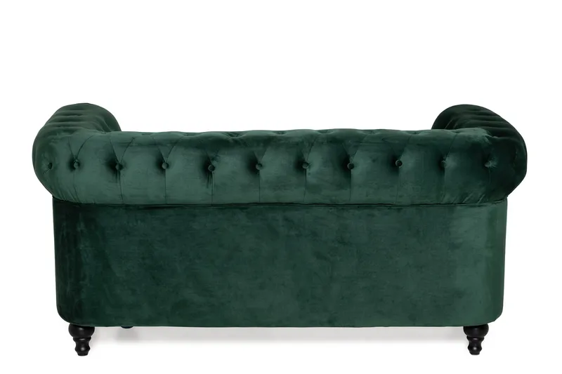 Chesterfield Lyx 2-sits Liten sammetssoffa - Djup soffa 160 cm bred - Mörkgrön - Products - Möbler - Soffa - Sammetssoffa