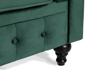 Chesterfield Lyx 2-sits Liten sammetssoffa - Djup soffa 160 cm bred - Mörkgrön - Products - Möbler - Soffa - Sammetssoffa