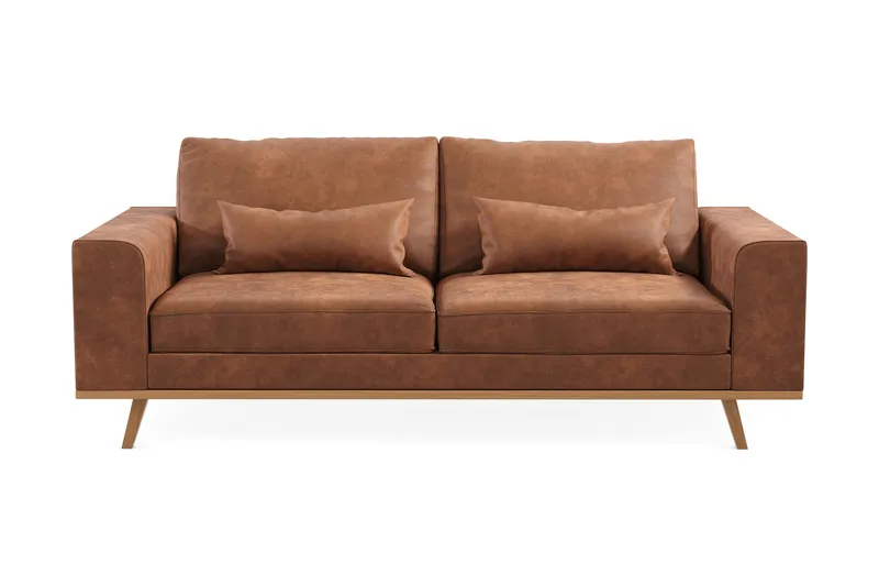 Copenhagen 2-sits Soffa i Konstläder, Brun
