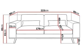 Copenhagen 3-sits Sammetssoffa - Lila - Products - Möbler - Soffa - 3 sits soffa