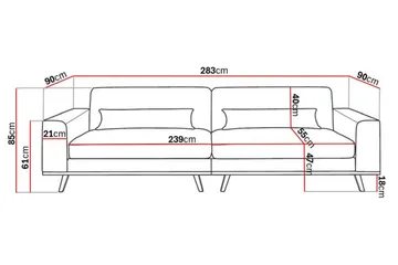 Copenhagen 4-sits Manchestersoffa - Ljusgrå - Products - Möbler - Soffa - 4 sits soffa