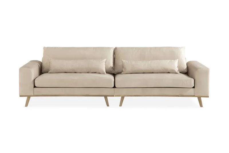 Copenhagen 4-sits Sammetssoffa, Beige