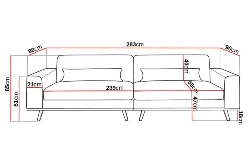 Copenhagen 4-sits Sammetssoffa - Beige - Products - Möbler - Soffa - Sammetssoffa