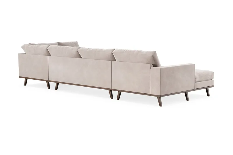 Copenhagen 5-sits Högervänd U-formad Large Soffa med Divan och Schäslong i Sammet - Beige - Products - Möbler - Soffa - Sammetssoffa