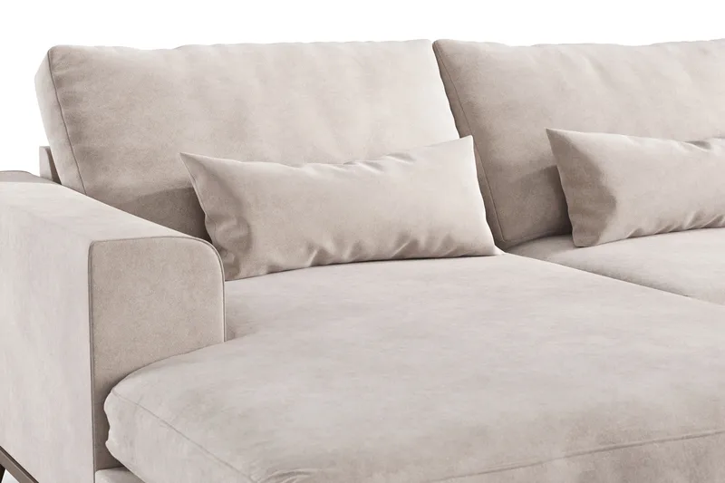 Copenhagen 5-sits Högervänd U-formad Large Soffa med Divan och Schäslong i Sammet - Beige - Products - Möbler - Soffa - Sammetssoffa