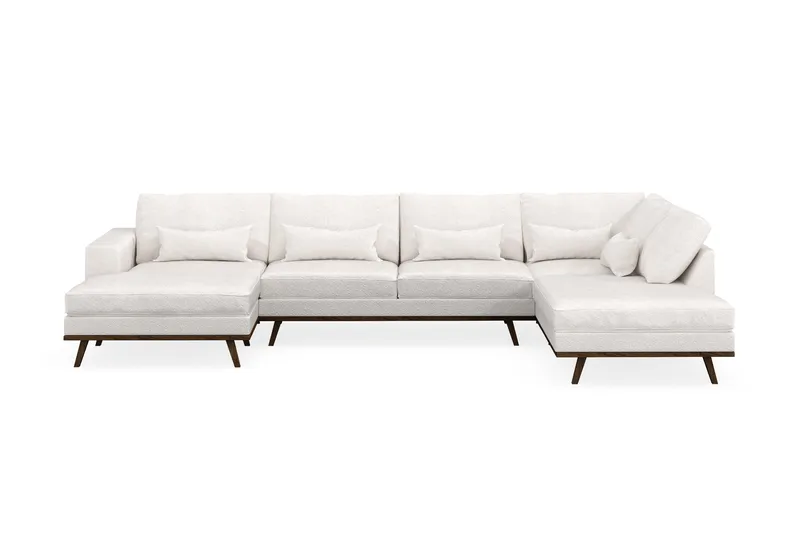 Copenhagen 5-sits Högervänd U-formad Soffa med Divan och Schäslong i Bouclé, Vit