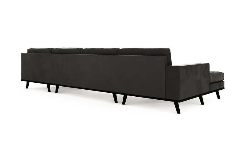 Copenhagen 5-sits Högervänd U-formad Soffa med Divan och Schäslong i Sammet - Mörkgrå - Products - Möbler - Soffa - Sammetssoffa