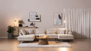 Copenhagen 5-sits Vänstervänd U-formad Large Soffa med Divan och Schäslong i Sammet - Beige - Products - Möbler - Soffa - Sammetssoffa