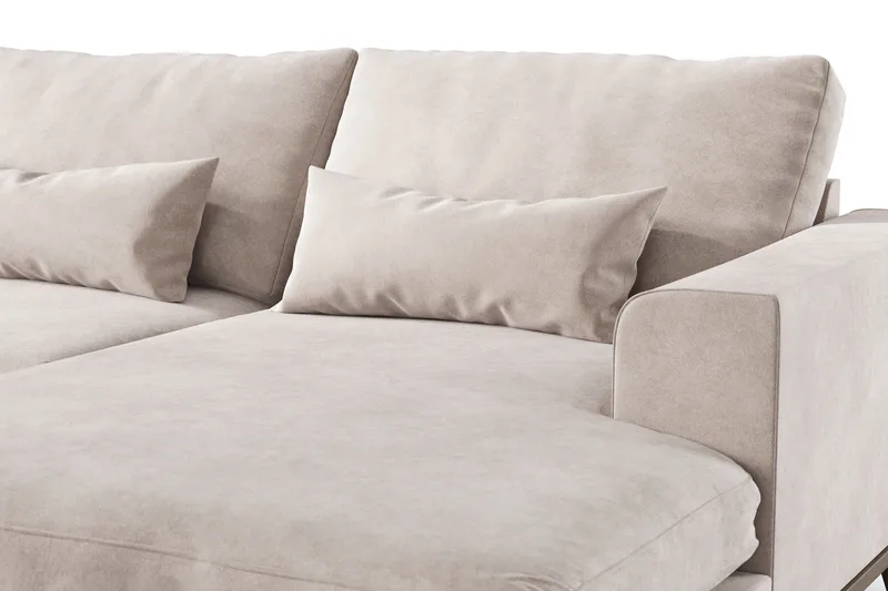 Copenhagen 5-sits Vänstervänd U-formad Large Soffa med Divan och Schäslong i Sammet - Beige - Products - Möbler - Soffa - Sammetssoffa