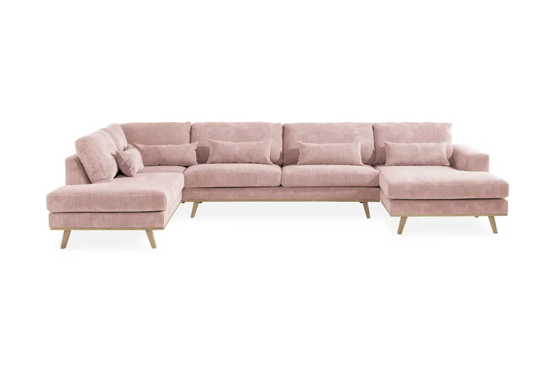 Copenhagen 5-sits Vänstervänd U-formad Soffa med Divan och Schäslong i Manchester, Rosa
