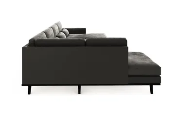 Copenhagen 5-sits Vänstervänd U-formad Soffa med Divan och Schäslong i Sammet - Mörkgrå - Products - Möbler - Soffa - Sammetssoffa