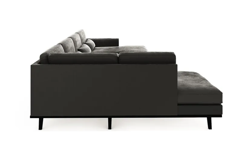 Copenhagen 5-sits Vänstervänd U-formad Soffa med Divan och Schäslong i Sammet - Mörkgrå - Products - Möbler - Soffa - Sammetssoffa
