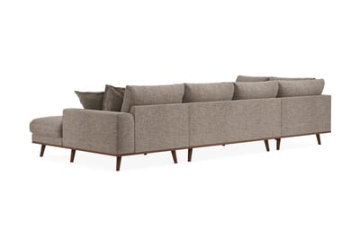 Copenhagen Premium 5-sits Vänstervänd U-formad Djup Soffa med Divan och Schäslong i Chenille - Brun - Products - Möbler - Soffa - U-soffa