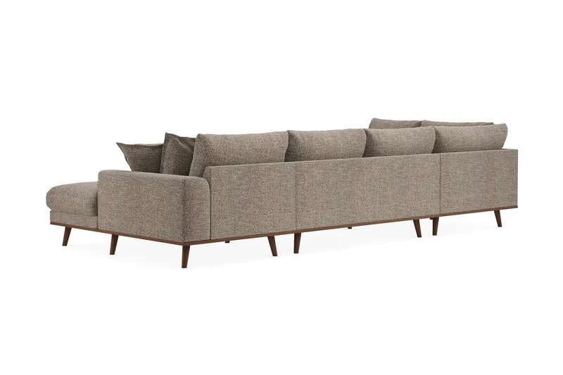 Copenhagen Premium 5-sits Vänstervänd U-formad Djup Soffa med Divan och Schäslong i Chenille - Brun - Products - Möbler - Soffa - U-soffa