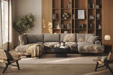 Copenhagen Premium 5-sits Vänstervänd U-formad Djup Soffa med Divan och Schäslong i Chenille - Brun - Products - Möbler - Soffa - U-soffa