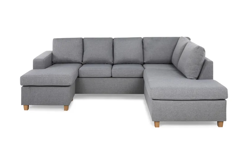 Crazy 4-sits Högervänd U-formad Large Soffa med Divan och Schäslong i Tyg, Grå