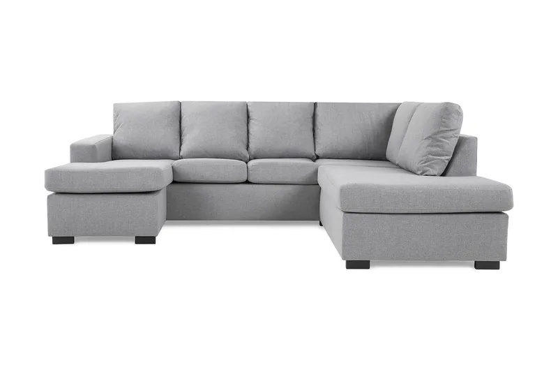 Crazy 4-sits Högervänd U-formad Large Soffa med Divan och Schäslong i Tyg, Grå