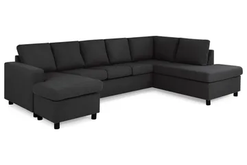 Crazy 5-sits Högervänd U-formad X-Large Soffa med Divan och Schäslong i Tyg - Antracit - Products - Möbler - Soffa - U-soffa