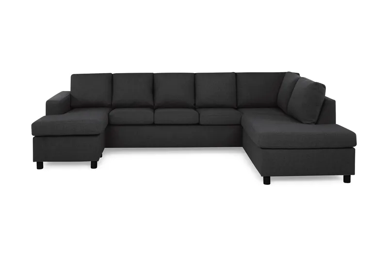 Crazy 5-sits Högervänd U-formad X-Large Soffa med Divan och Schäslong i Tyg, Antracit