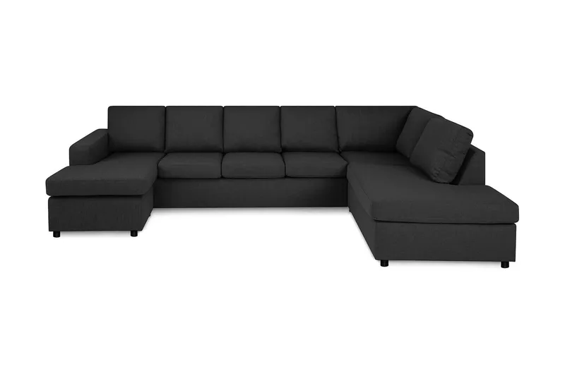 Crazy 5-sits Högervänd U-formad X-Large Soffa med Divan och Schäslong i Tyg, Antracit