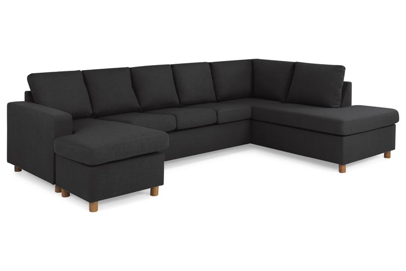 Crazy 5-sits Högervänd U-formad X-Large Soffa med Divan och Schäslong i Tyg - Antracit - Products - Möbler - Soffa - U-soffa