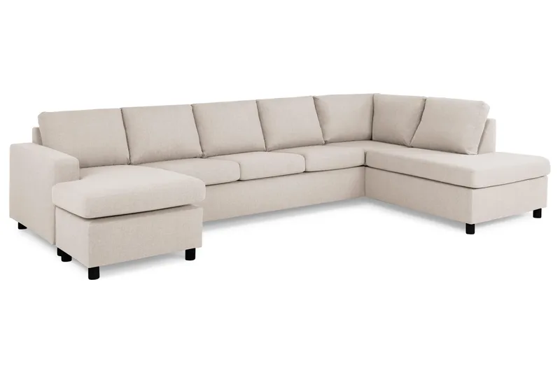 Crazy 5-sits Högervänd U-formad X-Large Soffa med Divan och Schäslong i Tyg - Beige - Products - Möbler - Soffa - U-soffa