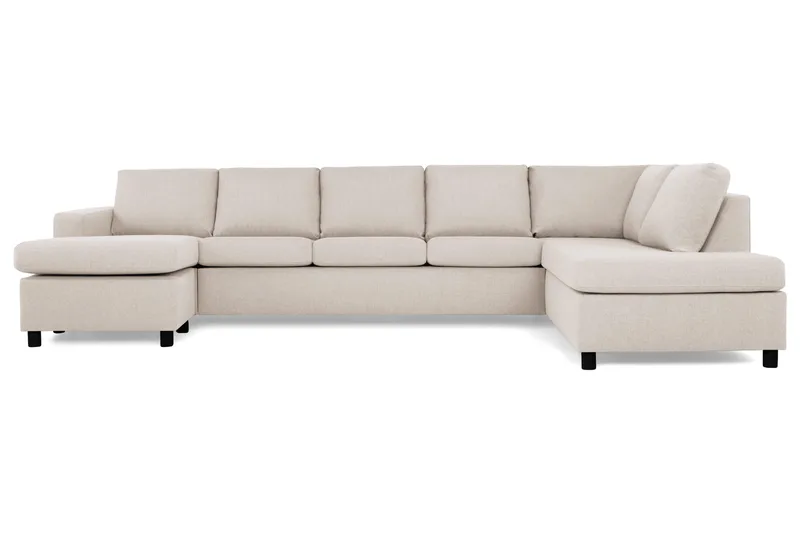 Crazy 5-sits Högervänd U-formad X-Large Soffa med Divan och Schäslong i Tyg - Beige - Products - Möbler - Soffa - U-soffa