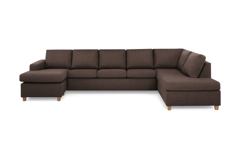 Crazy 5-sits Högervänd U-formad X-Large Soffa med Divan och Schäslong i Tyg, Brun