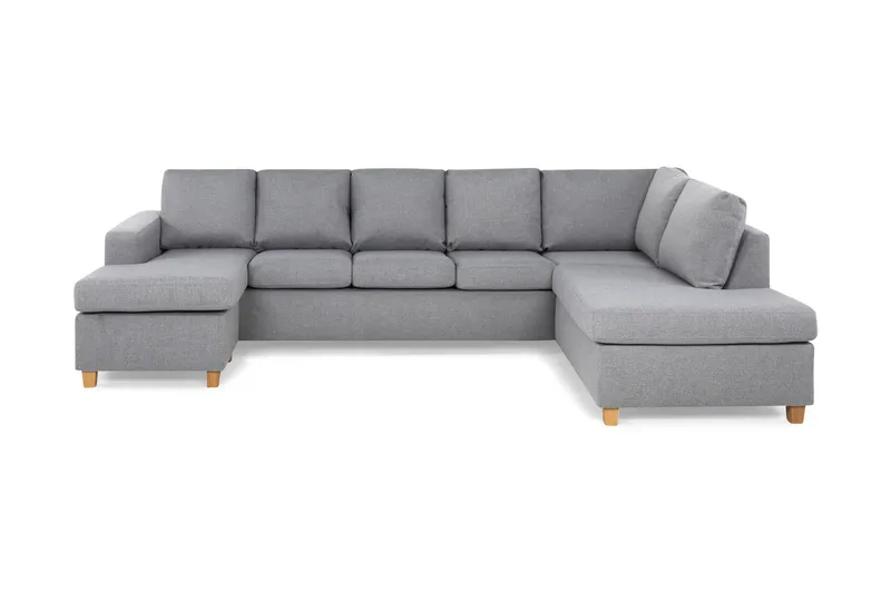 Crazy 5-sits Högervänd U-formad X-Large Soffa med Divan och Schäslong i Tyg, Grå